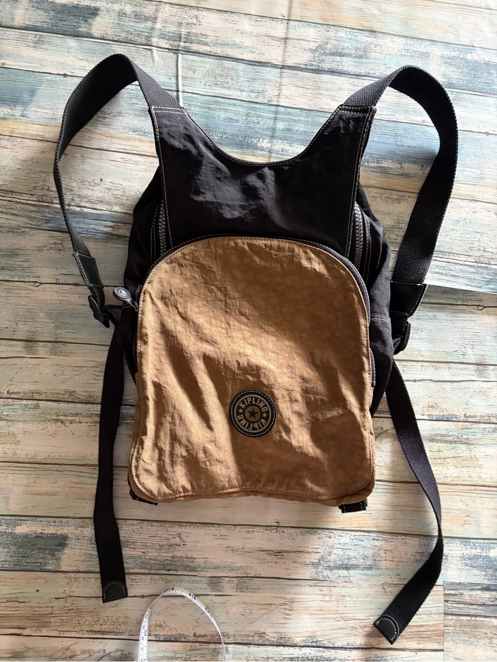 Kipling Vintage Private Transport Two-Tone Brown and Black Backpack